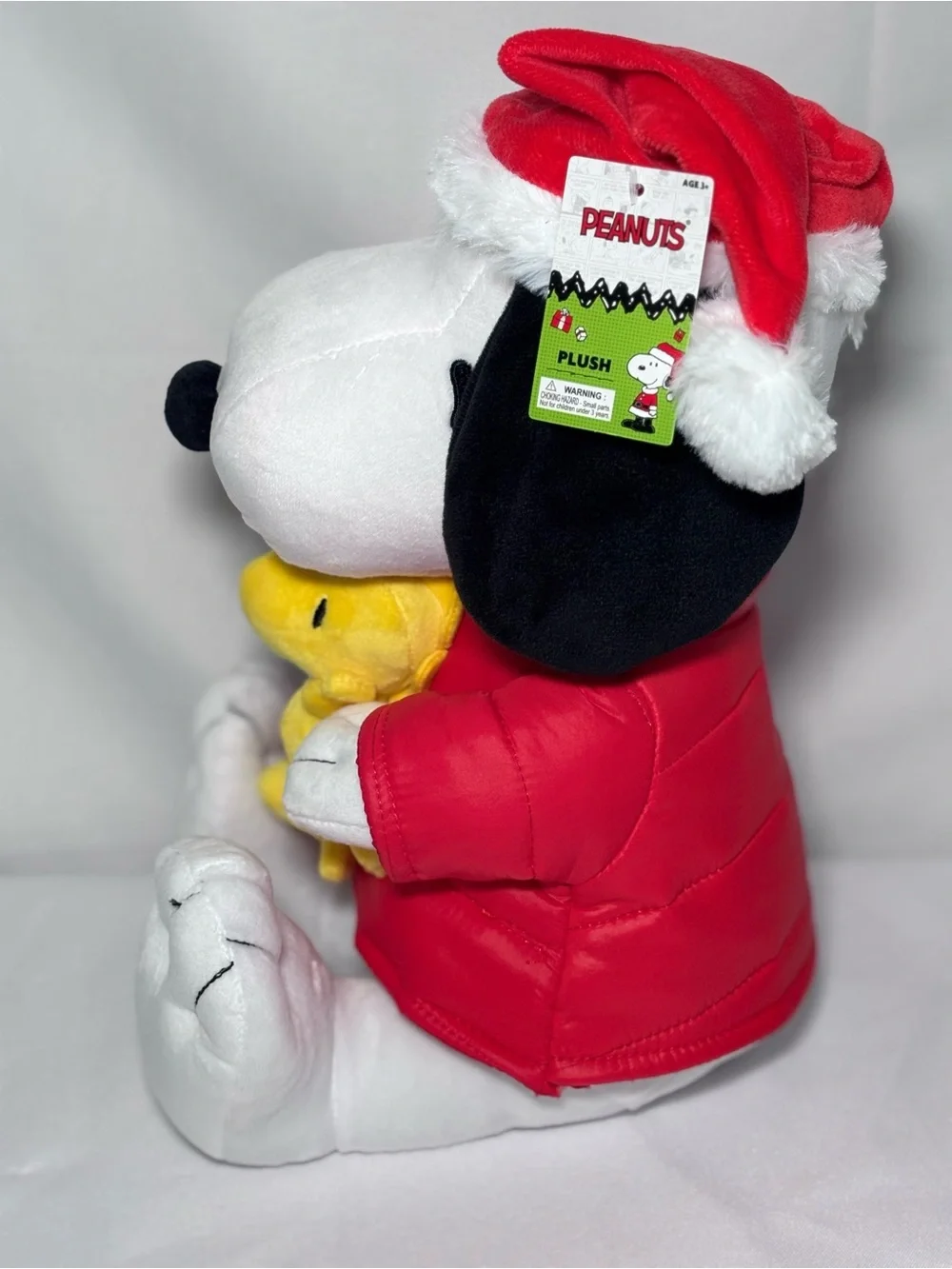 Peanuts Snoopy and Woodstock Holiday Plush with Santa Hat NEW